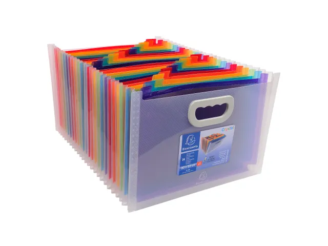 Sorteermap PP CRYSTAL handvat 24vak