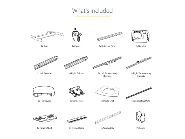 Dual TV Standaard op Wielen voor 37-60 Inch VESA TV's