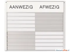 In-uit Bord 10 Namen Aluminium Aan/afwezigheidbord Wit