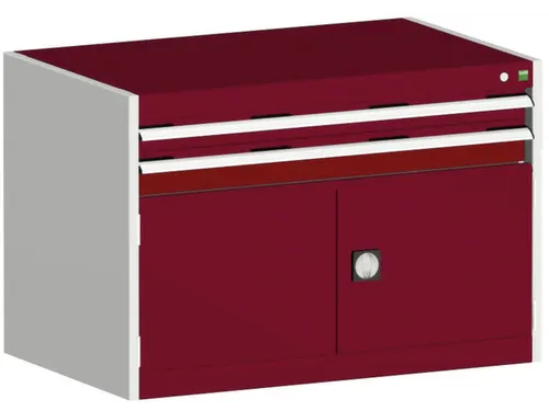 ladekast HxBxD 700x1050x750mm 2laden RAL7035 front RAL3004