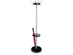 Kapstok 1800x500mm 4/8hoed-/jashaken Paraplubak Aluminium-zilver/zwart