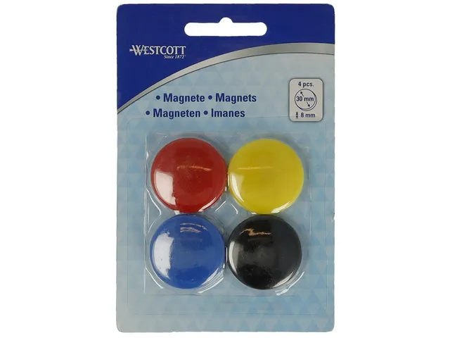 Aimant Westcott Ø 30x8mm 900g Assorti Set 4 pièces