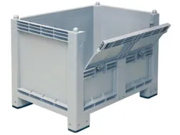Stapelcontainer Pp Hxbxd 850x1200x800mm 550 Liter 4Poten klep Grijs