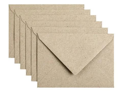 Envelop Papicolor C6 114x162mm Kraft grijs Gegomd