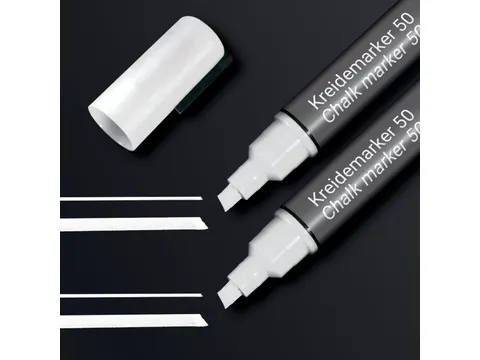 Krijtstift Sigel set 2stuks wit wig punt 1-5 mm