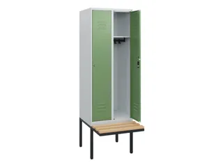 locker met bank,HxBxD 1950x600x815mm,2vak,vak B 300mm,cil.-slot - 2