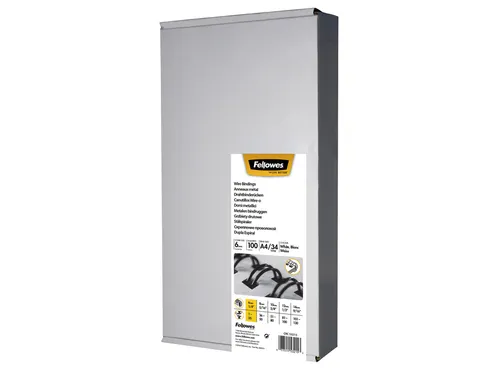 Draadrug Fellowes 6mm 34-rings A4 zilver 100stuks