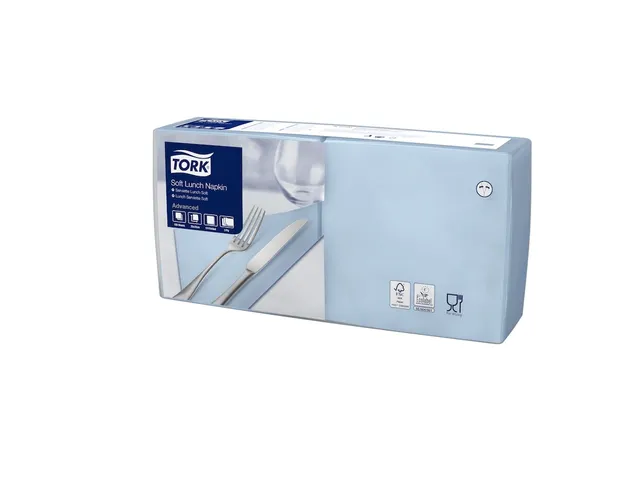 Tork 477871 Soft Lunchservet Advanced Lichtblauw 33x33cm