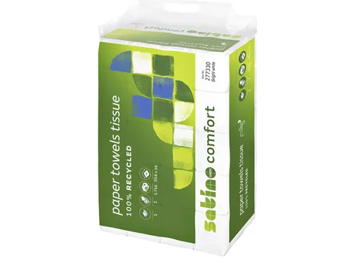Handdoek Satino Comfort PT2 z-vouw 2-laags 20,6x24cm wit 277330