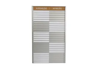 Menoor In-Uit bord 25 namen Aluminium Aanwezig/Afwezig Houtlook - 1