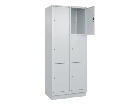 lockerkast,HxBxD 1950x800x500mm,2x3vakken,vak B 400mm,cil.-slot,sokkel