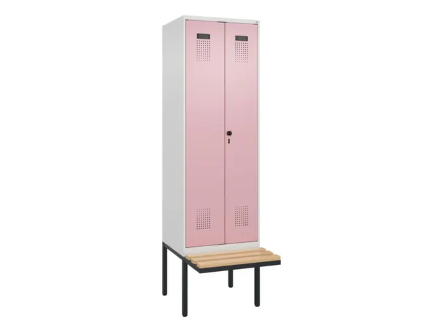 locker met bank,voor scheiding van kleding,HxBxD 2120x600x815mm,2vak