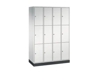 lockerkast,RAL 7035,HxBxD 1950x1220x500mm,4x3vakken,cil.-slot,sokkel - 2