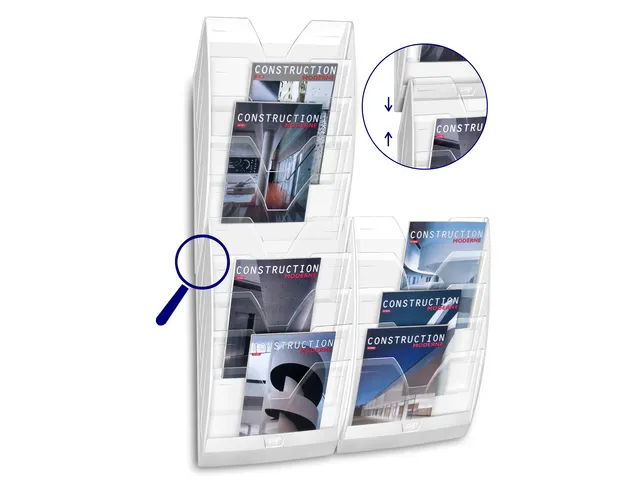 Wandfolderhouder CEP 5-vaks wit/transparant