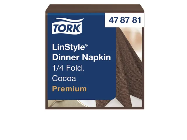 Tork 478727 LinStyle Dinnerservet Cocoa 39x39cm 1-laags 1/4-vouw