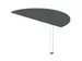 aanbouwtafel,i.h.v.,HxBxD 720-840x1200x600mm,halfrond,MS-donkergrijs