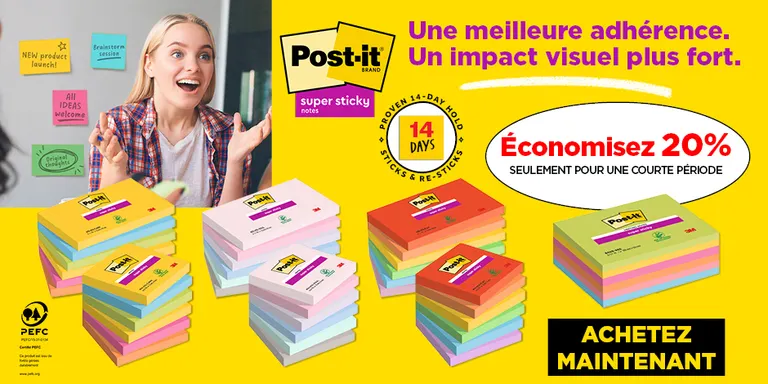 Post-it Super Sticky Notes temporairement à prix réduit!