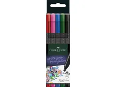 Fineliner Faber-Castell Grip 0,4mm etui 5 stuks basic assorti