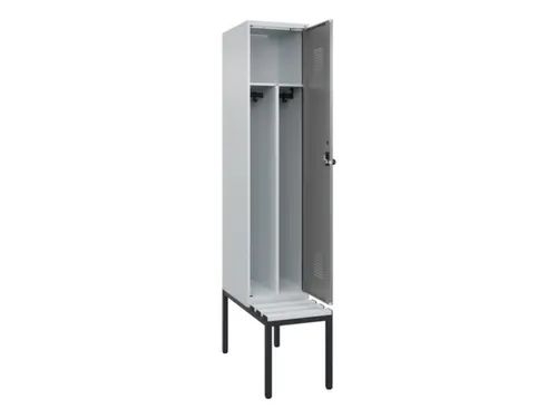 locker met bank,voor scheiding van kleding,HxBxD 2120x400x815mm,1vak