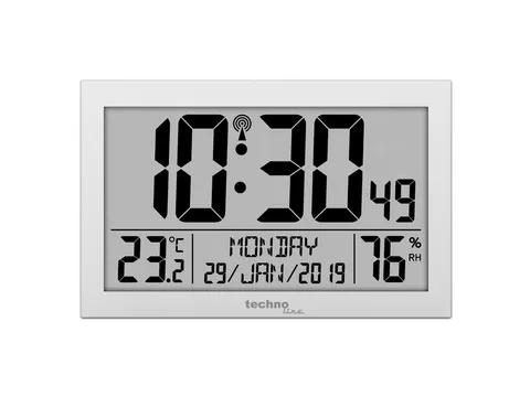 Digitale wandklok Technoline WS 8016 225x143x24mm zilver