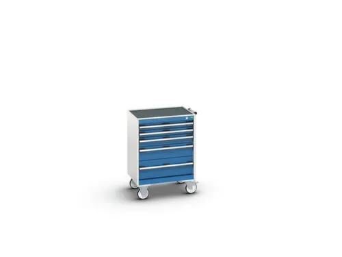 ladekast verrijdbaar 880x650x525mm 5laden romp RAL7035 front RAL5010