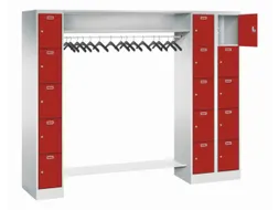 personeelsgarderobe cil.slot 1950x2250x500mm 3x5 vakken 300mm RAL3000