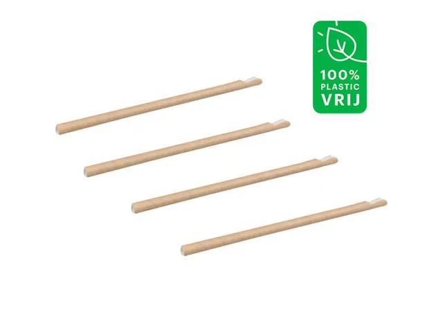 Lepelrietje kraft FSC 230-Ø8mm 12x100 Stuks