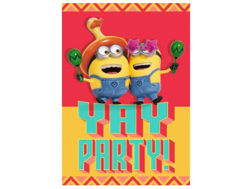 Wenskaart Hallmark uitnodiging Minions 6 stuks