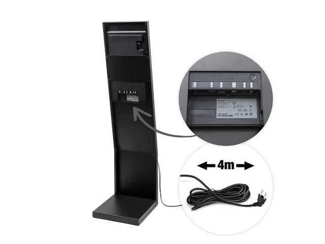 Digitale Display L Stand Nova met 24 Inch Samsung Scherm Zwart
