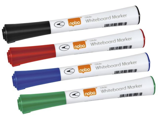Viltstift Nobo Whiteboard Glide Rond Assorti 1mm Blister à 4st | NoboWhiteboard.nl