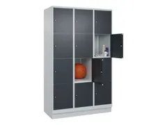 lockerkast,HxBxD 1950x1200x500mm,3x4vakken,vak B 400mm,cil.-slot