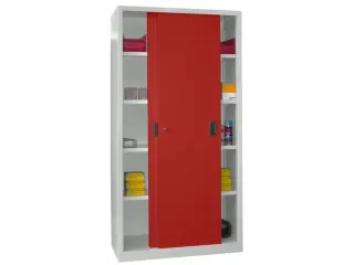 schuifdeurkast,HxBxD 1950x1000x500mm,RAL7035,front RAL3000 - 2