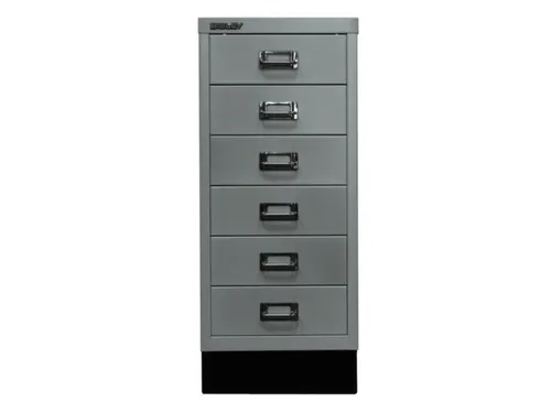kantoor-ladekast HxBxD 670x279x380mm 6 laden romp zilverkleurig staal