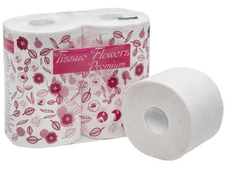 Toiletpapier Celtex Tissue Flowers 3-laags wit 300 vel krimp 6x4 rol - 2
