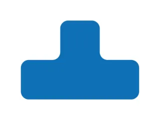 plaksymbool,T-vorm,markering HxB 100x150mm,polycarbonaat,blauw - 2