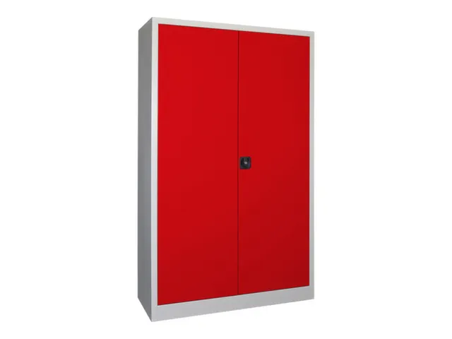 armoire à portes battantes large RAL7035 face avant RAL3000