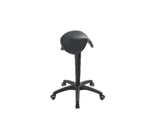 zadelkruk PU-schuim-zadelzitting zwart H 660-890mm gasveer wielen - 1