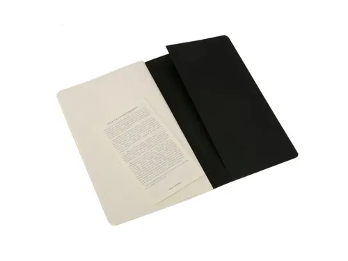 Schrift Moleskine 130x210mm blanco 160 pagina's 70gr zwart set à 3 st