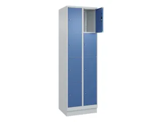 lockerkast,HxBxD 1950x600x500mm,2x4vakken,vak B 300mm,cil.-slot,sokkel - 1