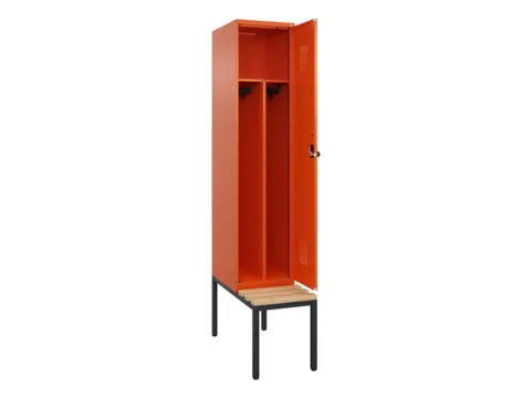 locker met bank,voor scheiding van kleding,HxBxD 2120x400x815mm,1vak