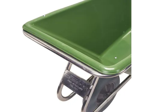 aluminium kruiwagen,160l,HxBxD 800x715x1630mm,PP-bak,groen,aluminium