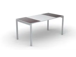 Bureau 750X1400X800Mm Blad Wengéhout/wit Rechthoekig 4-Voeten Wit