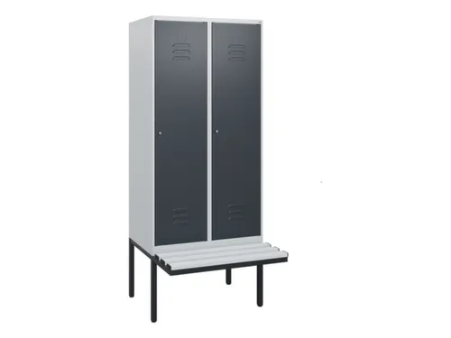 locker met bank,HxBxD 1950x800x815mm,2vak,vak B 400mm,cil.-slot
