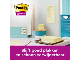 Memoblok Post-it 655 Super Sticky 76x127mm Canary yellow 12 stuks - 7