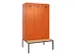 locker met bank,voor scheiding van kleding,HxBxD 2120x1200x815mm,3vak