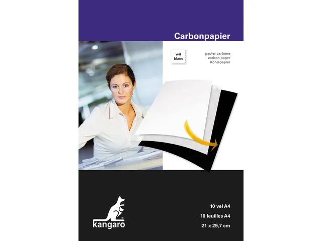 papier carbone, ft A4 (21 x 29,7 cm), blanc, paquet de 10 feuilles