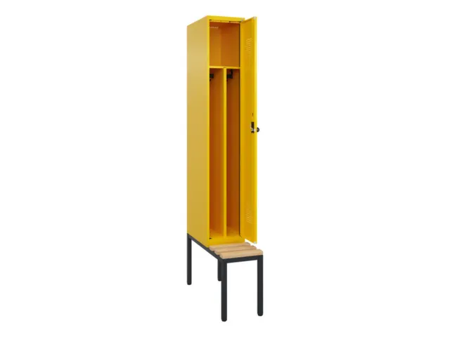 locker met bank,voor scheiding van kleding,HxBxD 2120x300x815mm,1vak