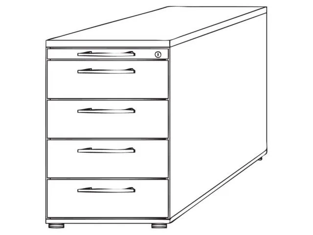 Stationaire Ladeblokken 720X430X800Mm 5Laden Mat.-Lade Onyxgrijs