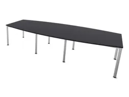vergadertafel,HxBxD 740x3200x1400mm,vatvormig,CC-zwart