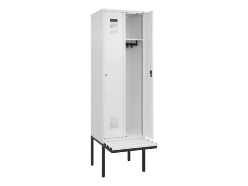 locker met bank,HxBxD 2120x600x815mm,2vak,vak B 300mm,cilinderslot
